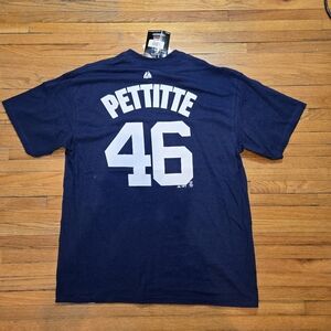 Men's New York Yankees Baseball MLB Cooperstown Navy PETTITTE #46 T-Shirt size x
